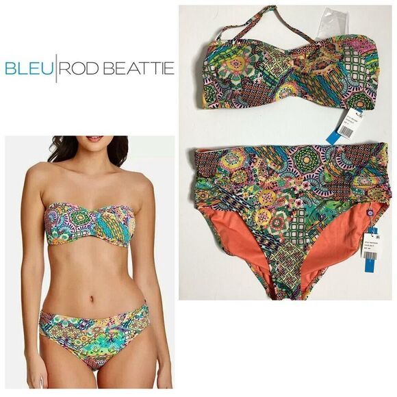New. Bleu Rod Beattie bright print bikini. 14-top/16W-bottom. Retails $145 - Picture 1 of 9